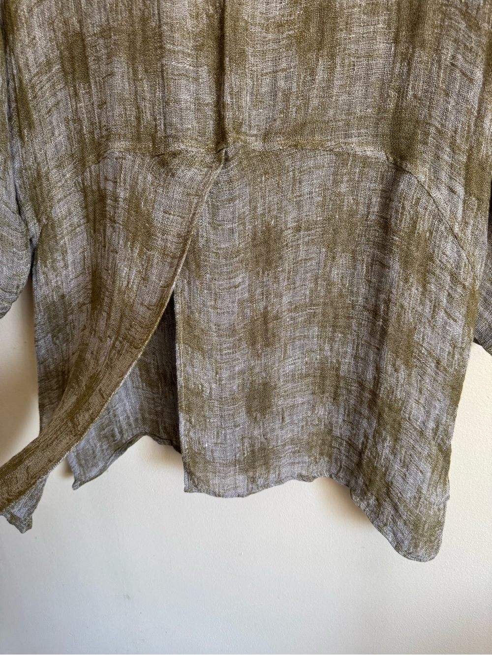 Chalet Et Ceci Gray Checked Light Jacket Lagenlook Linen Cover Up  Size Small - Picture 5 of 12